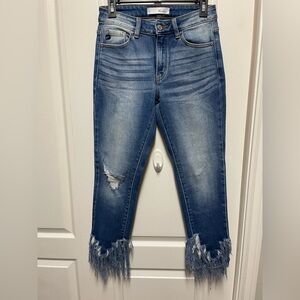 KanCan Frayed Hem Blue Jeans